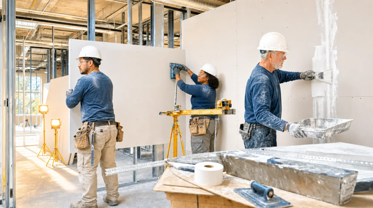 Drywall: AI-generated cinematic construction scene